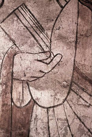 Gruppe mit drei Aposteln, darunter der Evangelist Matthaeus