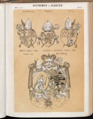 Taf. 56. Alpirsbach. - Aspach. - Attl. - Moritz Adolf. Carl Herzog v. Sachsen-Zeitz. 1722 Probst von Alten-Oetting.
