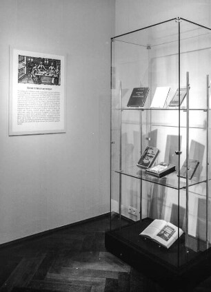 Serviettenfaltkunst. Dresden-Pillnitz, Kunstgewerbemuseum. 2007.06.30-10.31. Raumaufnahme mit Faltarbeiten von J. Sallas