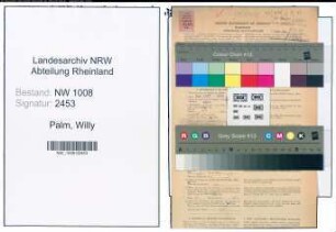 Entnazifizierung Willy Palm , geb. 25.02.1911 (Architekt)