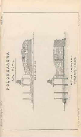 Plate VIII. Polonnaruwa. Kâli Kôvil. Side elevation. Section through ABCD