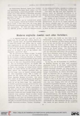 Moderne englische Juwelen nach alten Vorbildern