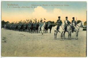 Großenhain. Eskadron im Marsch Kolonne zu Vieren - Husaren-Regiment Nr.18