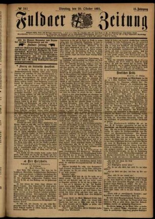 Ausgabe vom Dienstag, den 20. Oktober 1891.