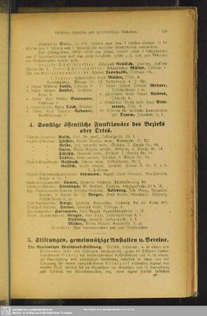 5. Stiftungen, gemeinnützige Anstalten und Vereine