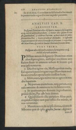 Pars Prima. Designat alios discipulos, numero septuaginta ...