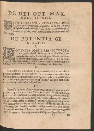 De Dei Opt. Max. Omnipotentia.