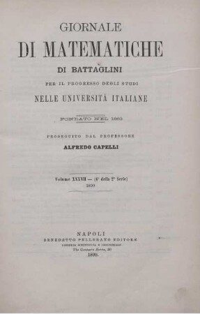 37: Giornale di matematiche di Battaglini