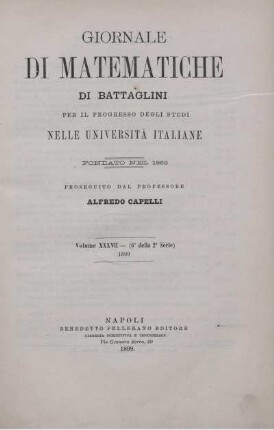 37: Giornale di matematiche di Battaglini