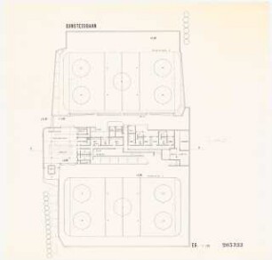 Sportzentrum, Berlin-Britz Schinkelwettbewerb 1970: Kunsteisbahn, Grundriss EG 1:200