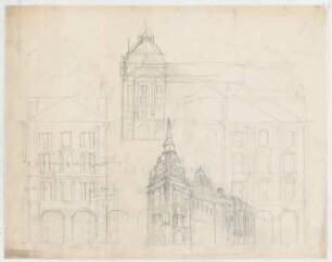 Thiersch, Friedrich von; Dresden (Sachsen); Rathaus - Teilansichten, Perspektive