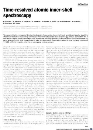 Time-resolved atomic inner-shell spectroscopy