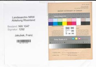 Entnazifizierung Franz Jakubek , geb. 12.03.1895 (Maler)