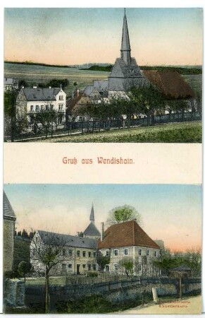 Wendishain. Kirche und Dorf
