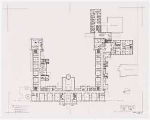 Evangelisches Diakonissenkrankenhaus Bethanien, Berlin-Kreuzberg Umbau. Hauptgebäude: Zielplanung 1. Obergeschoss 1:200 (Folie von Inv.Nr. 36457)