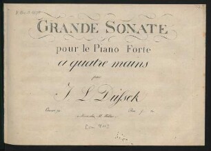 Grande Sonate pour le Piano Forte a quatre mains : Oeuvre 72.