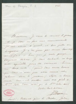 Brief an Camille Pleyel : 19./20.05.1842