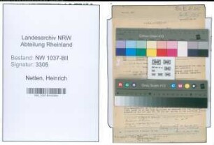 Entnazifizierung Heinrich Netten , geb. 08.09.1897 (Sparkasseninspektor)