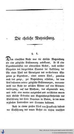 Die eheliche Nutznießung.