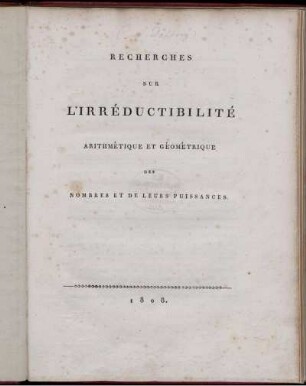 Recherches sur l'irréductibilité arithmétique et géométrique des nombres et de leurs puissances
