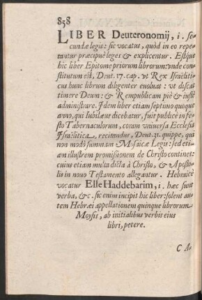 Liber Deuteronomii ...