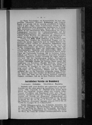 Aerztlicher Verein zu Hamburg