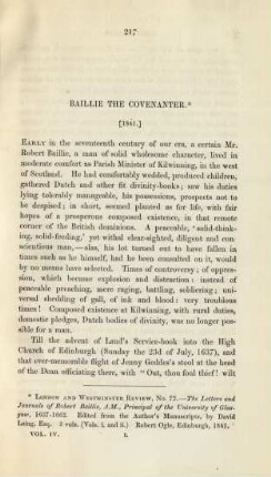 Baillie The Covenanter