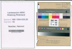 Entnazifizierung Heinrich Noecker , geb. 23.03.1890 (Studiendirektor)