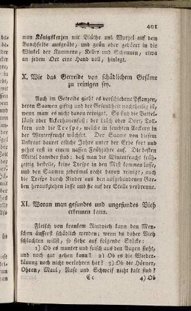 XI. Woran man gesundes und ungesundes Vieh erkennen kann