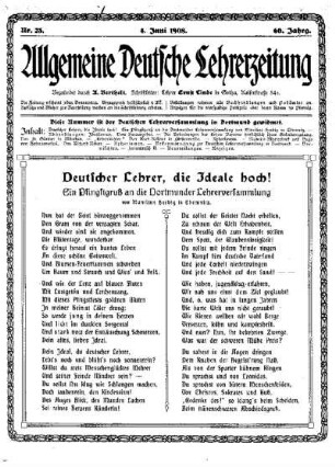 Deutscher Lehrer, die Ideale hoch! : ein Pfingstgruß an die Dortmunder Lehrerversammlung