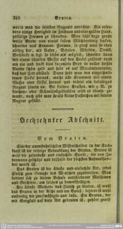 Sechzehnter Abschnitt. Vom Braten