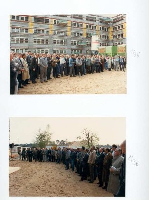 Verwaltungsgebäude Gehespitz, Grundsteinlegung und Richtfest, 18.04.1989