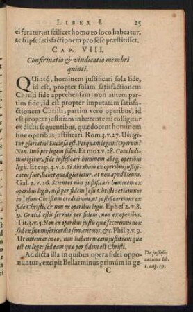 Cap. VIII. Confirmatio et vindicatio membri quinti.