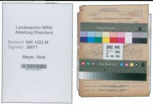 Entnazifizierung Alois Meyer , geb. 06.11.1894 (Bahnbeamter)