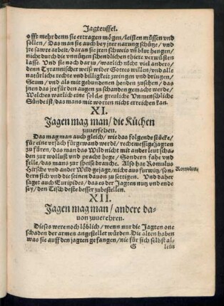 XII. Jagen mag man/ andere davon zuverehren.