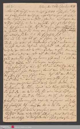 Dein letzter Brief, meine innigst geliebte Schwester! hat mir große Freude ... , 26.01.1828. - Benediktinerabtei St. Bonifaz in München und Andechs