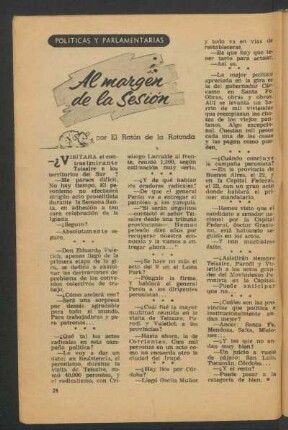 Al margen de la sesión : Políticas y parlamentarias