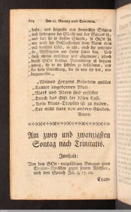 Am zwey und zwanzigsten Sontag nach Trinitatis.
