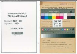 Entnazifizierung Anton Minkus , geb. 05.06.1899 (Schlosser)