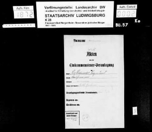 Ostheimer, Sigmund; Getreidehändler, Mitinhaber der Firma David Ostheimer Merchingen, Landesprodukte *10.03.1887 Merchingen Ostheimer, Bella geb. Reis *20.09.1889 1938 ausgewandert in die USA Wohnort: Bad Mergentheim, zuvor Merchingen/Baden