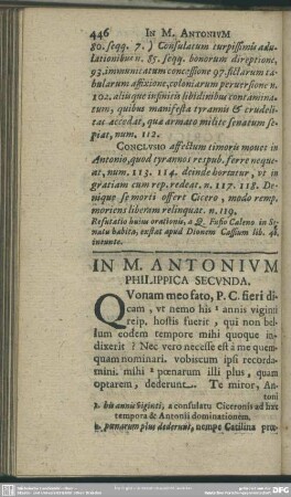 In M. Antonium Philippica Secunda