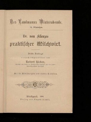 Dr. von Klenze's praktischer Milchwirt