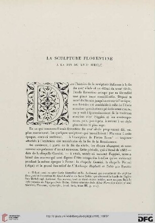 5. Pér. 1.1920: La sculpture florentine à la fin du XVIIe siècle