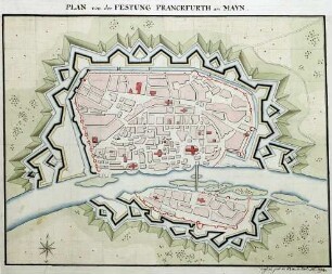 WHK 31 Krieg mit Frankreich 1792-1805: Plan der Festung Frankfurt am Main, um 1792