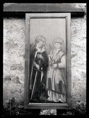 Kirche, Altarflügel, Heilige Katharina und Heiliger Stephanus
