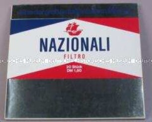 Werbeschild für "Nazionali"-Zigaretten