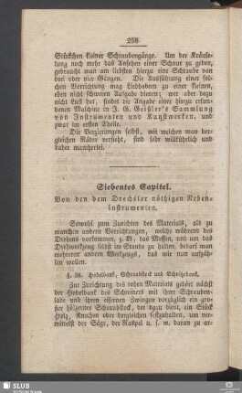 Siebentes Capitel. Von den dem Drechsler nöthigen Nebeninstrumenten