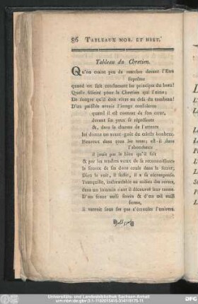 Tableau du Chretien.