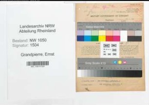 Entnazifizierung Ernst Grandpierre , geb. 16.04.1897 (Beamter)