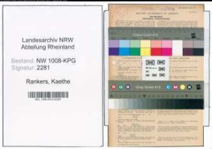Entnazifizierung Kaethe Rankers , geb. 03.06.1907 (Angestellte)